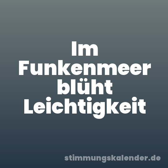 Im Funkenmeer blüht Leichtigkeit