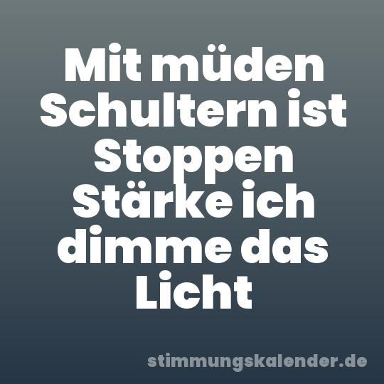 Mit müden Schultern ist Stoppen Stärke ich dimme das Licht