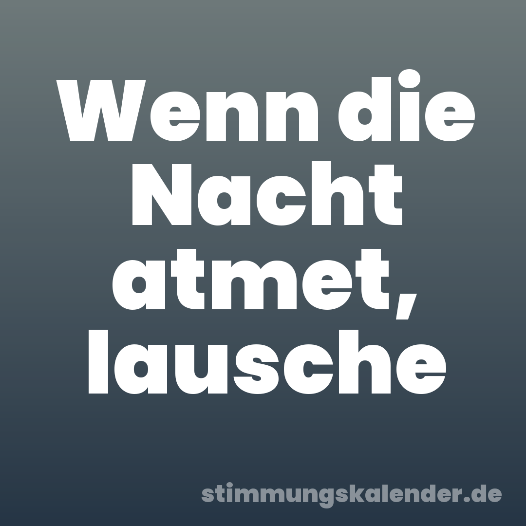 Wenn die Nacht atmet, lausche