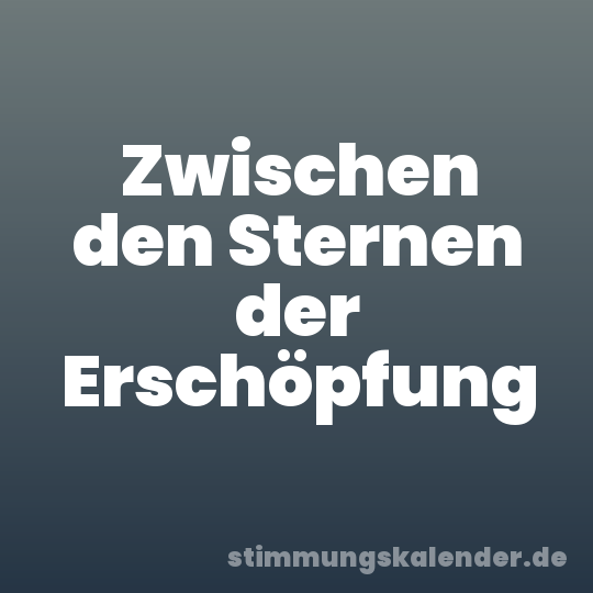 Zwischen den Sternen der Erschöpfung