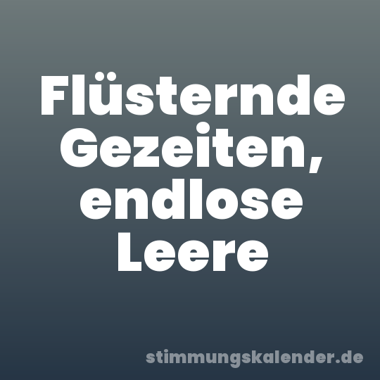 Flüsternde Gezeiten, endlose Leere