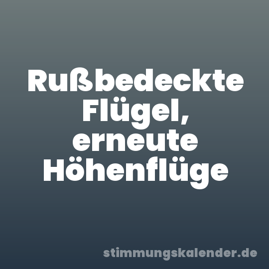 Rußbedeckte Flügel, erneute Höhenflüge