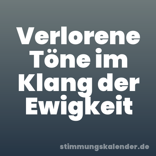 Verlorene Töne im Klang der Ewigkeit