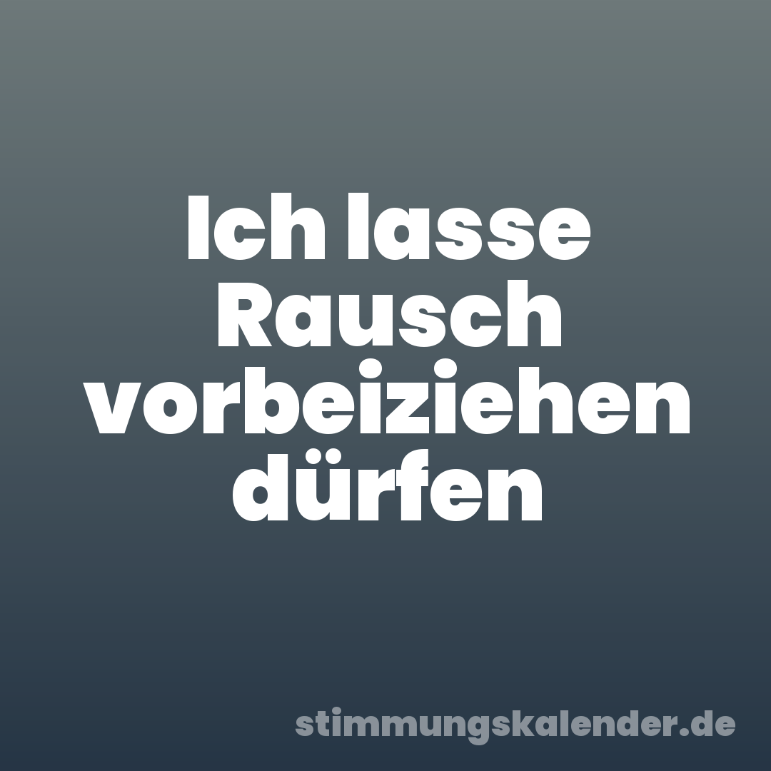 Ich lasse Rausch vorbeiziehen dürfen
