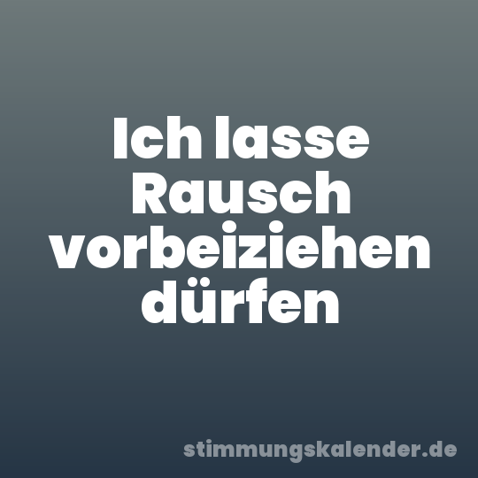 Ich lasse Rausch vorbeiziehen dürfen