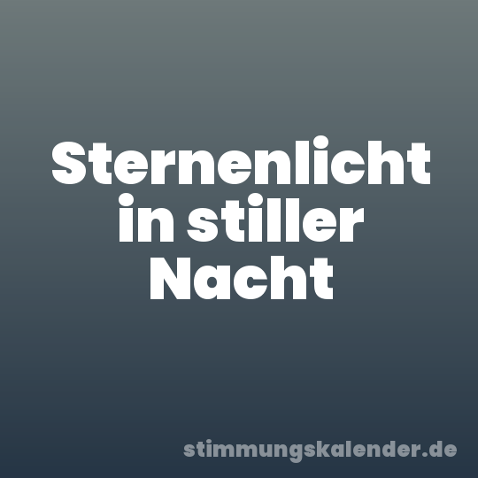 Sternenlicht in stiller Nacht