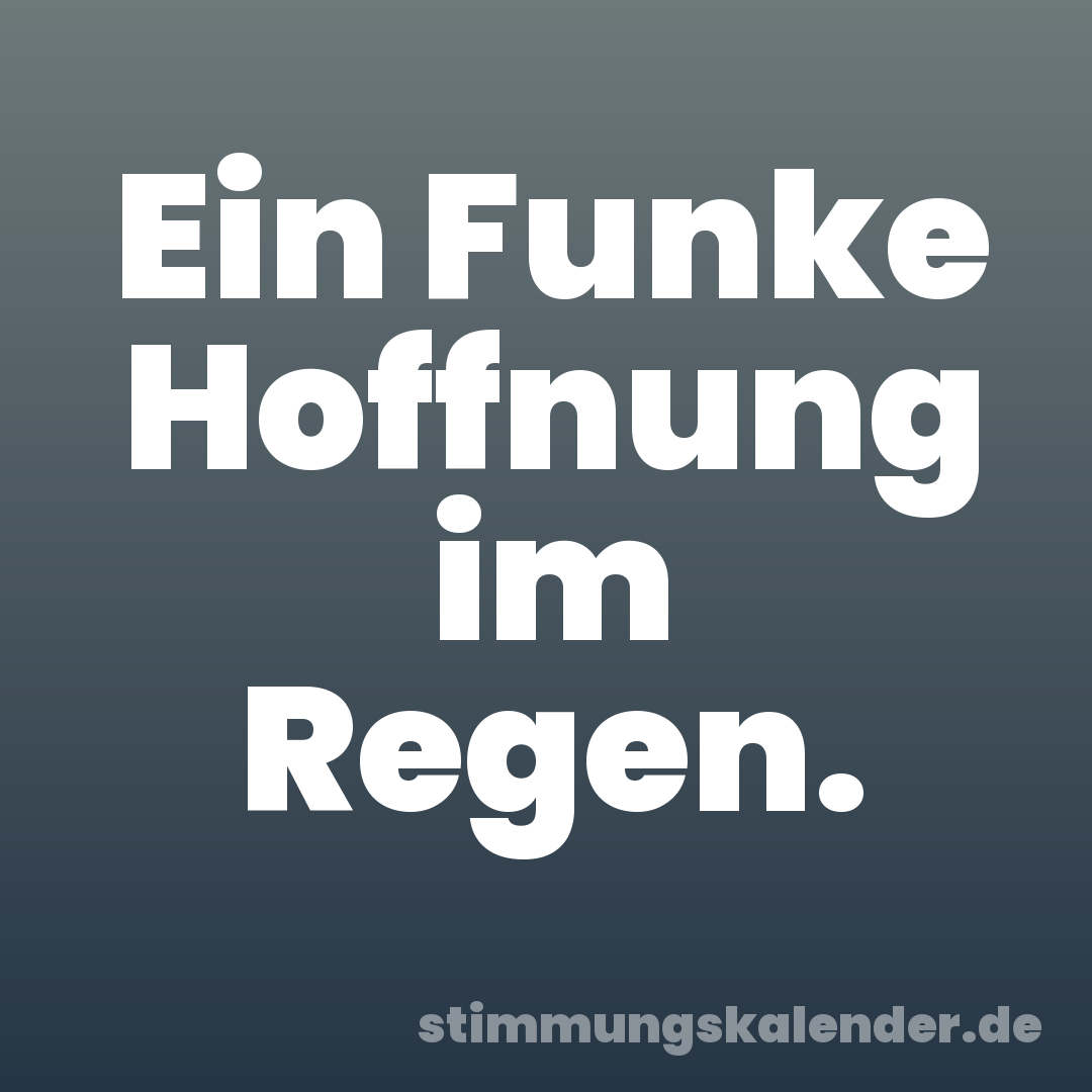 Ein Funke Hoffnung im Regen.