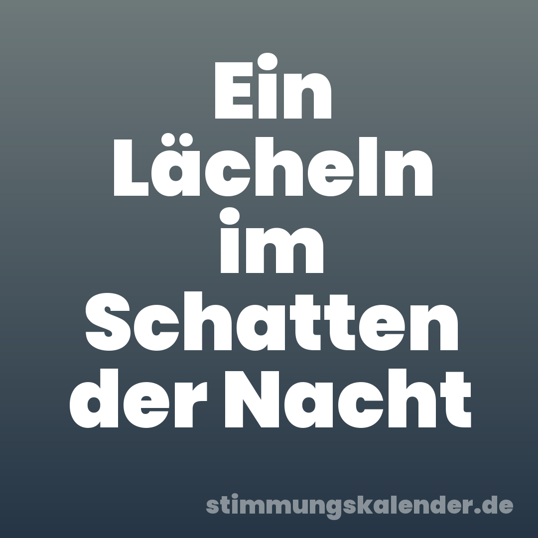 Ein Lächeln im Schatten der Nacht