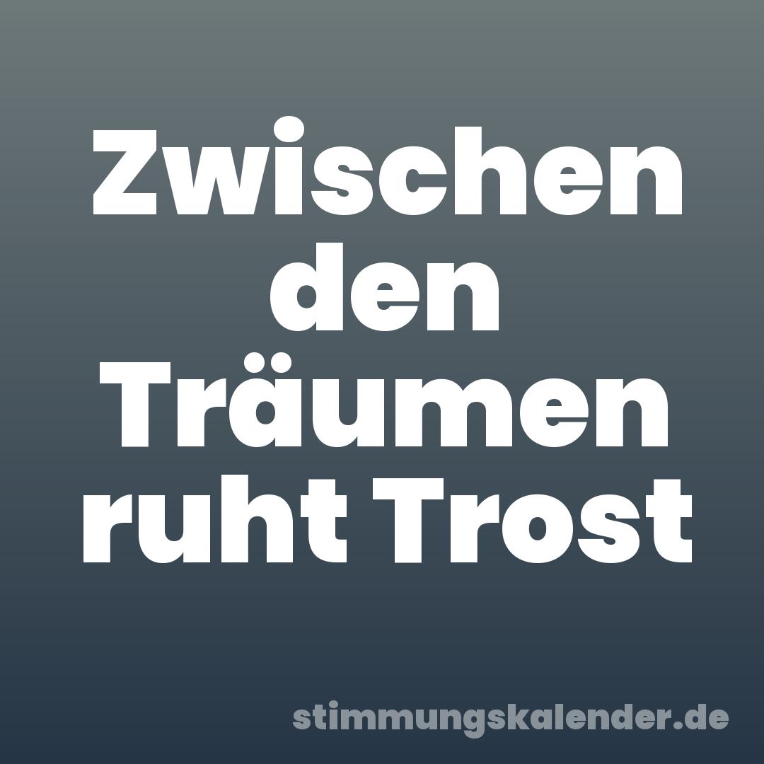 Zwischen den Träumen ruht Trost
