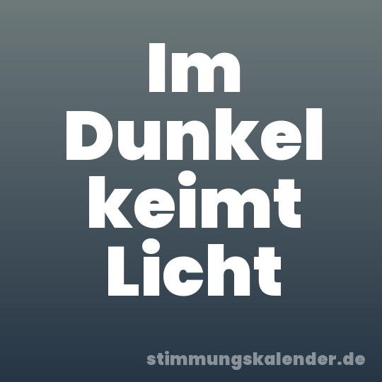 Im Dunkel keimt Licht