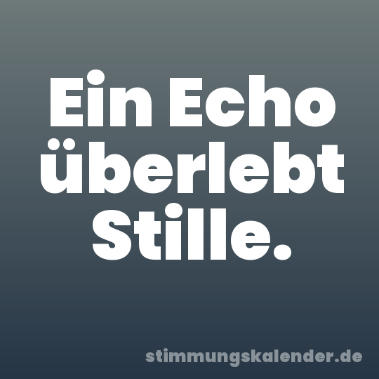 Ein Echo überlebt Stille.