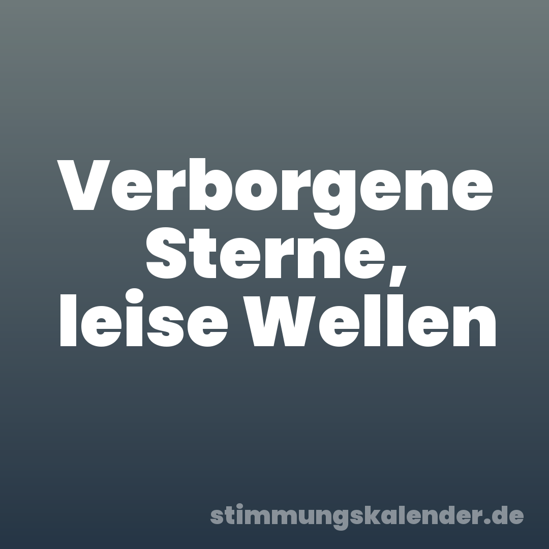 Verborgene Sterne, leise Wellen
