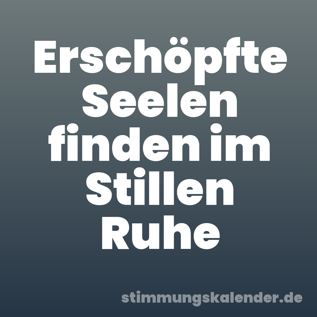 Erschöpfte Seelen finden im Stillen Ruhe