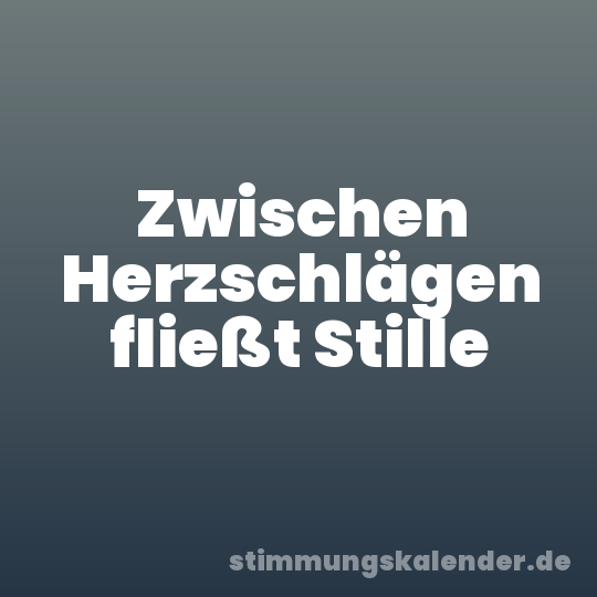 Zwischen Herzschlägen fließt Stille