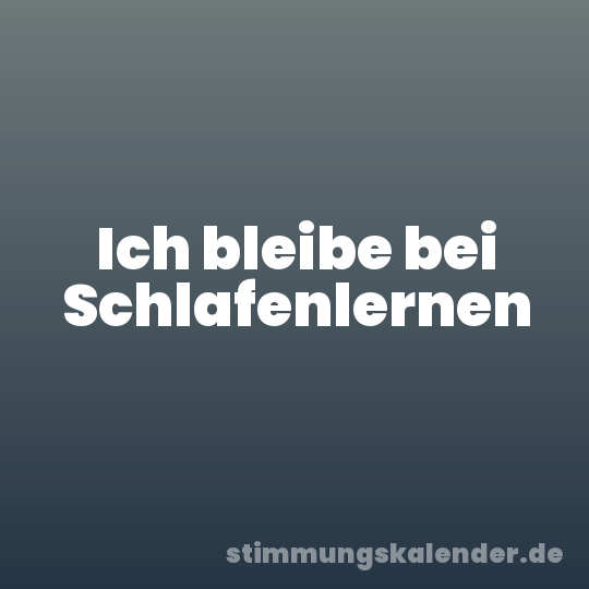 Ich bleibe bei Schlafenlernen