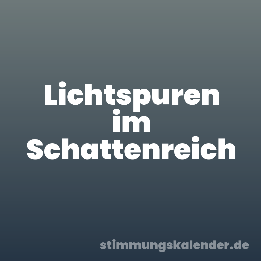 Lichtspuren im Schattenreich