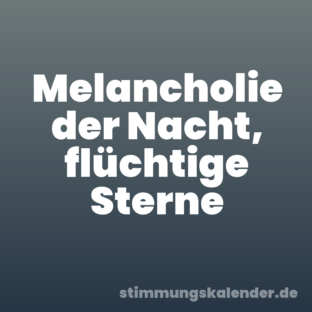 Melancholie der Nacht, flüchtige Sterne