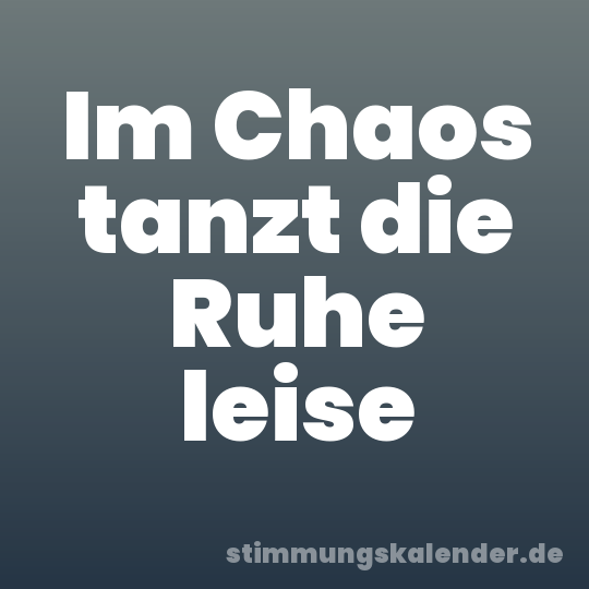 Im Chaos tanzt die Ruhe leise