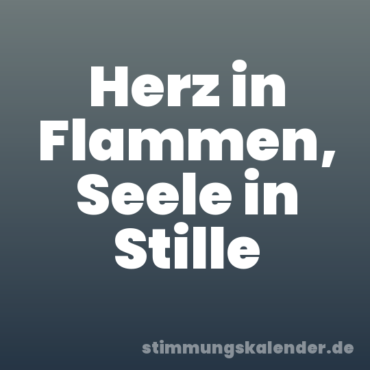 Herz in Flammen, Seele in Stille