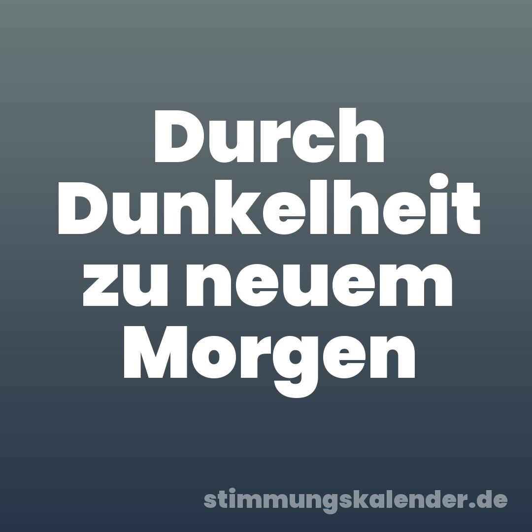 Durch Dunkelheit zu neuem Morgen