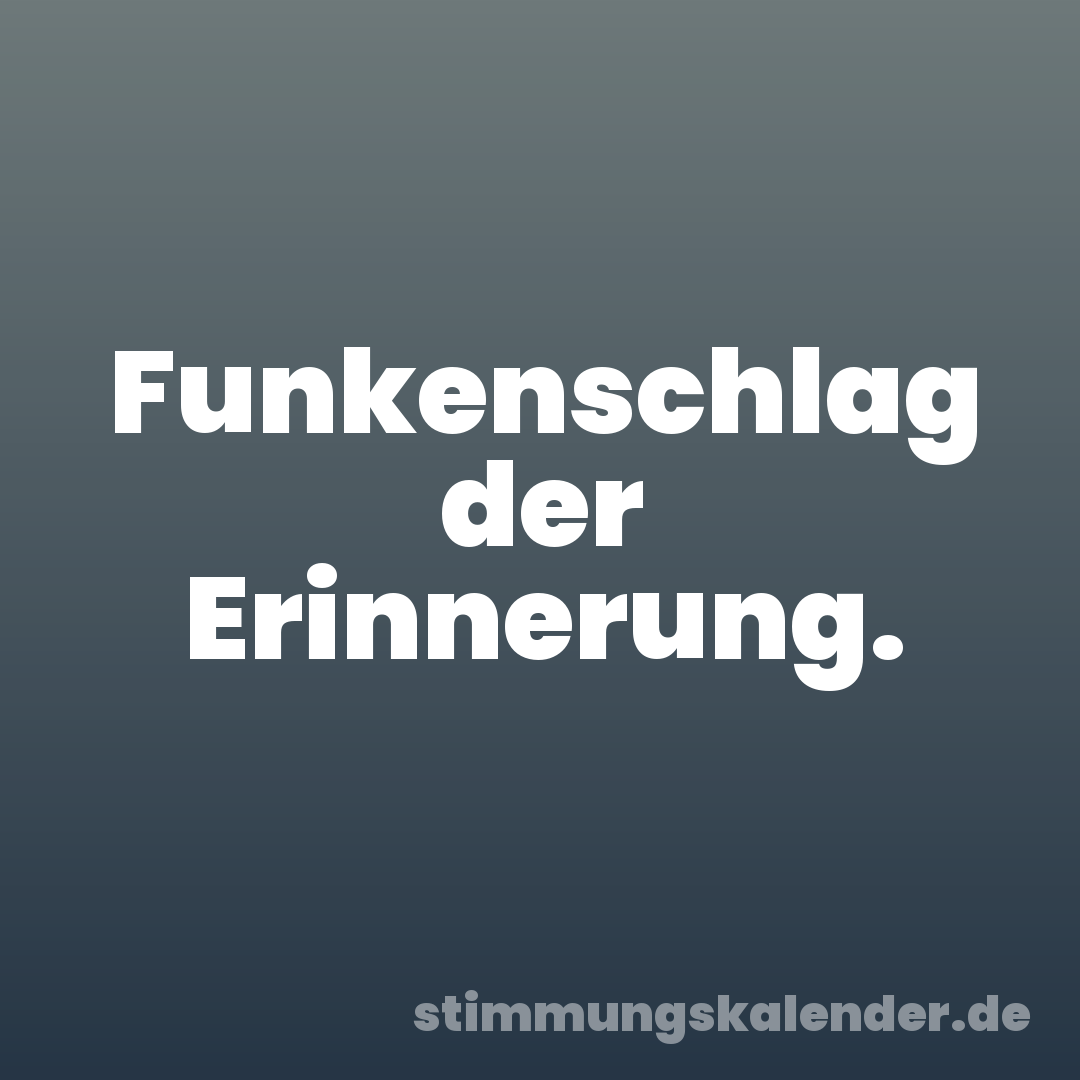 Funkenschlag der Erinnerung.