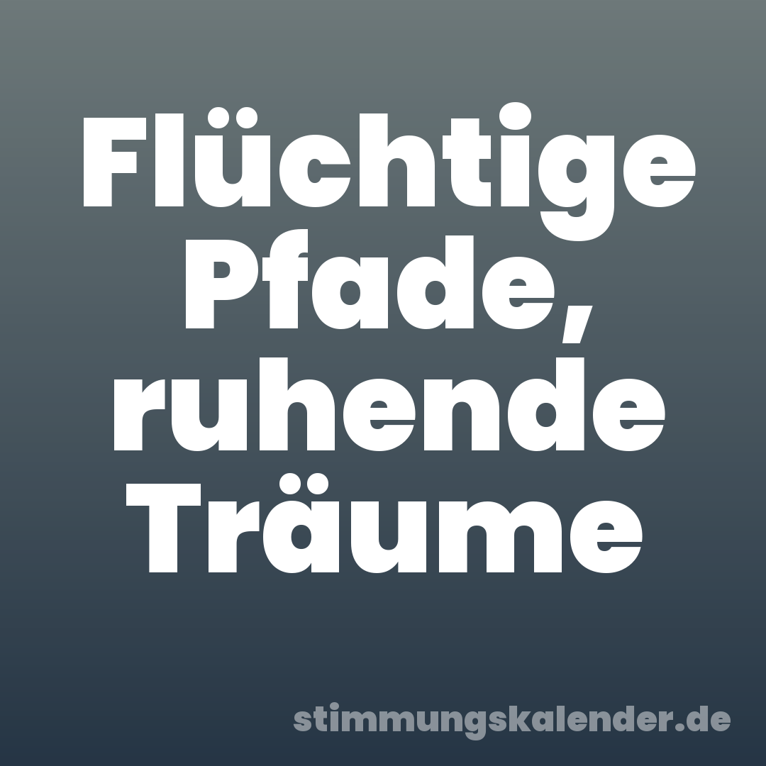 Flüchtige Pfade, ruhende Träume