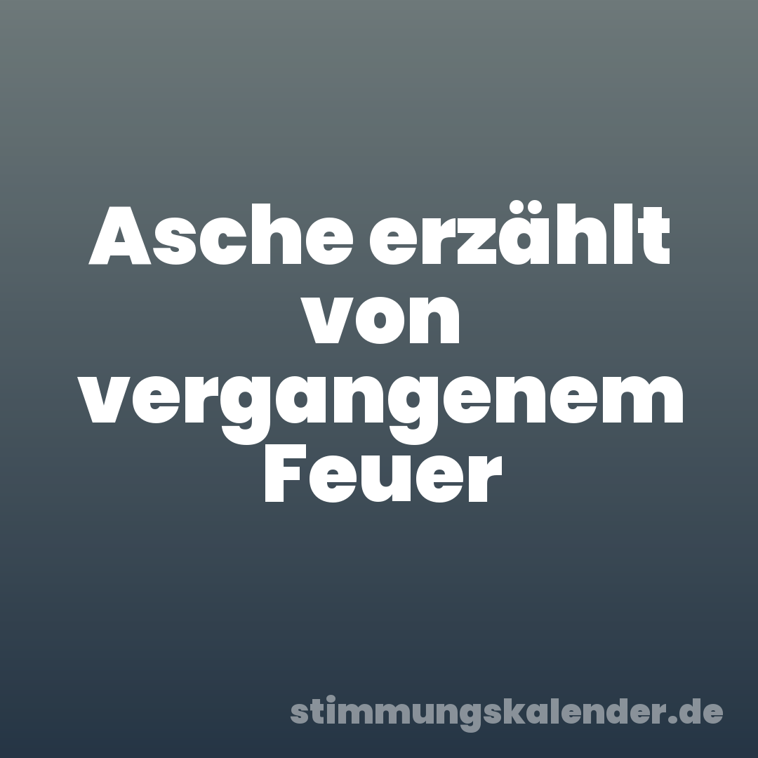 Asche erzählt von vergangenem Feuer
