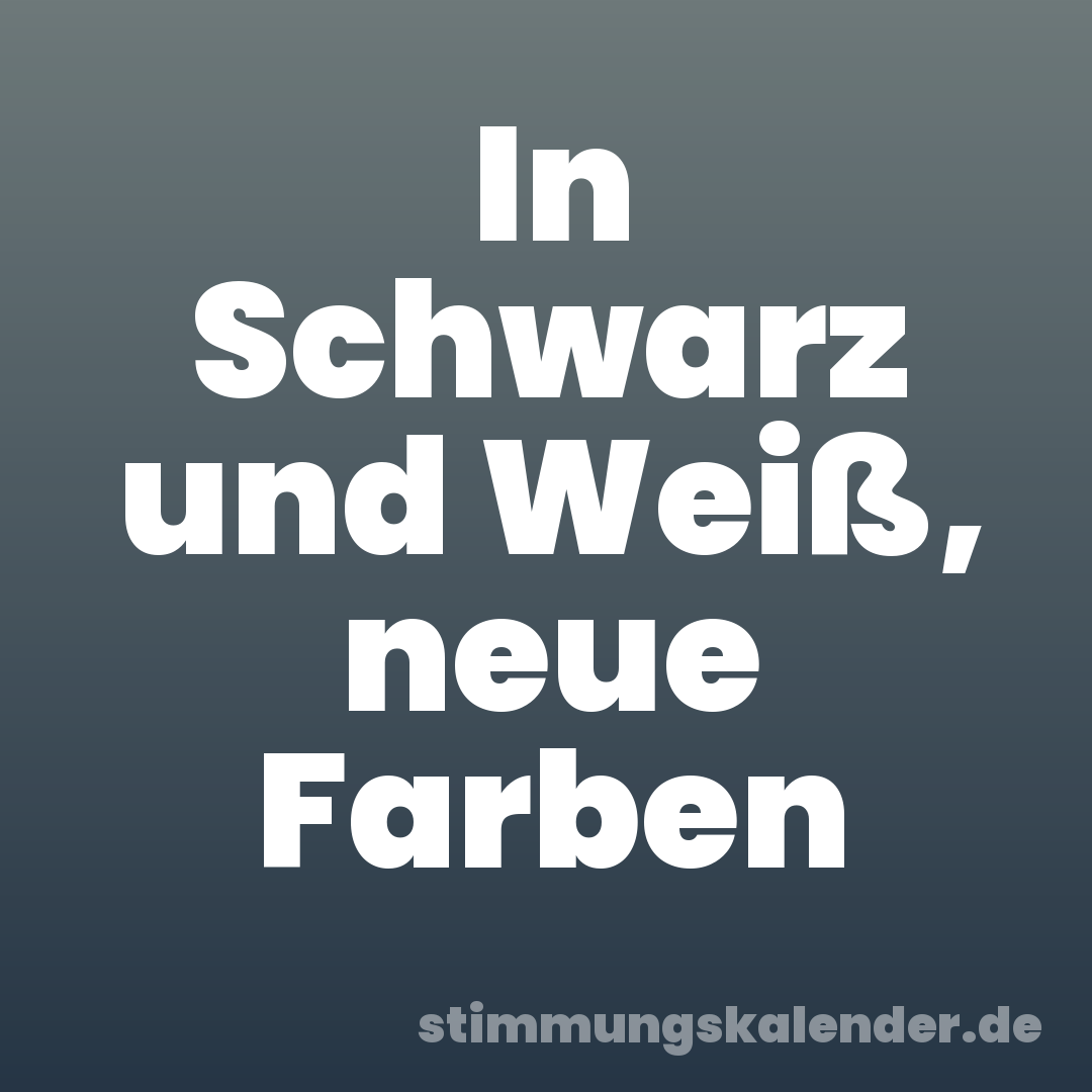 In Schwarz und Weiß, neue Farben