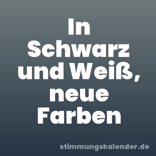 In Schwarz und Weiß, neue Farben
