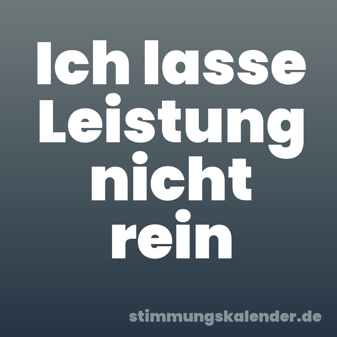 Ich lasse Leistung nicht rein