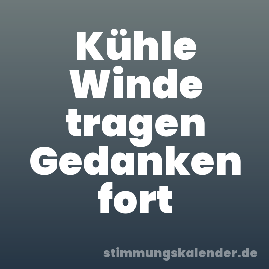 Kühle Winde tragen Gedanken fort