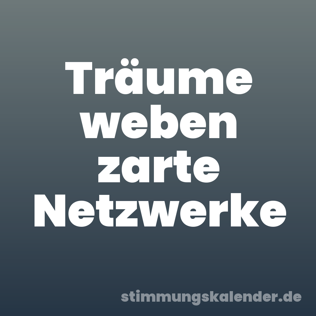 Träume weben zarte Netzwerke
