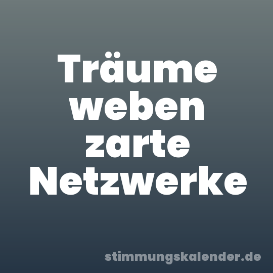 Träume weben zarte Netzwerke