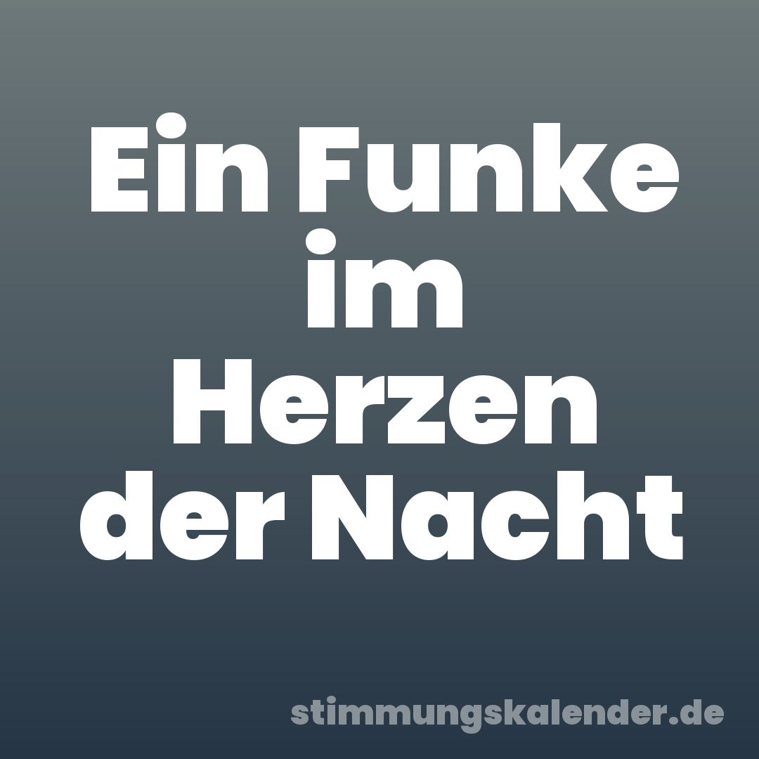 Ein Funke im Herzen der Nacht