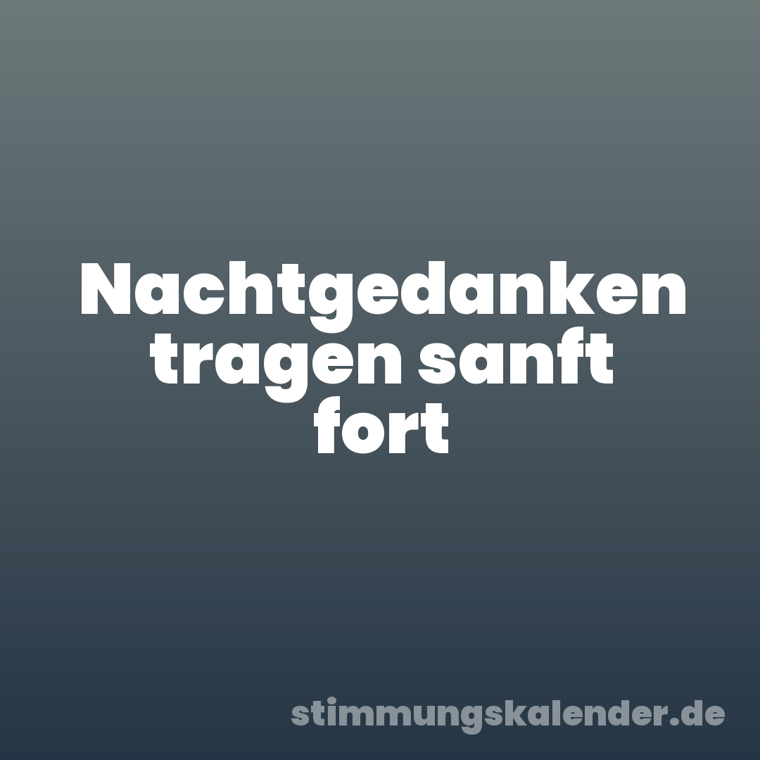 Nachtgedanken tragen sanft fort