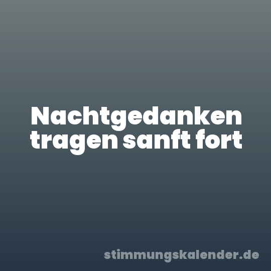 Nachtgedanken tragen sanft fort