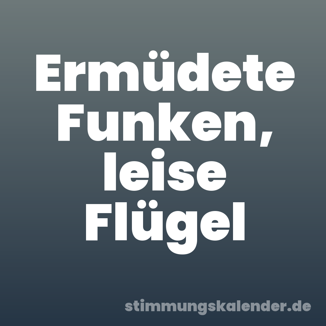 Ermüdete Funken, leise Flügel