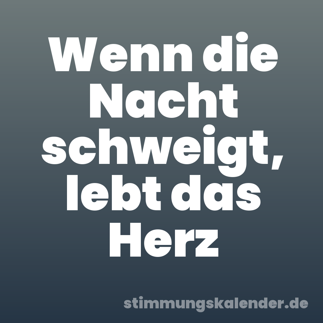 Wenn die Nacht schweigt, lebt das Herz