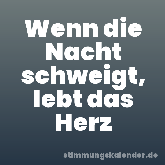 Wenn die Nacht schweigt, lebt das Herz