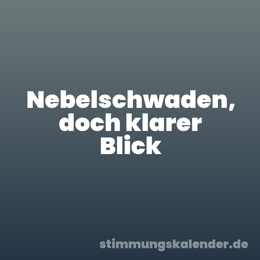 Nebelschwaden, doch klarer Blick