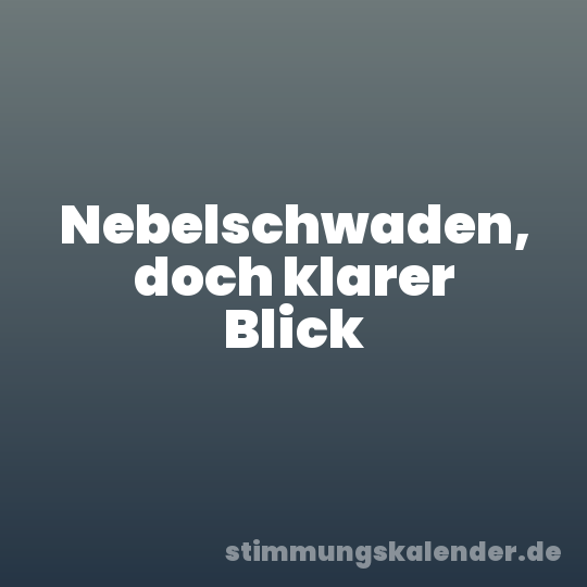 Nebelschwaden, doch klarer Blick