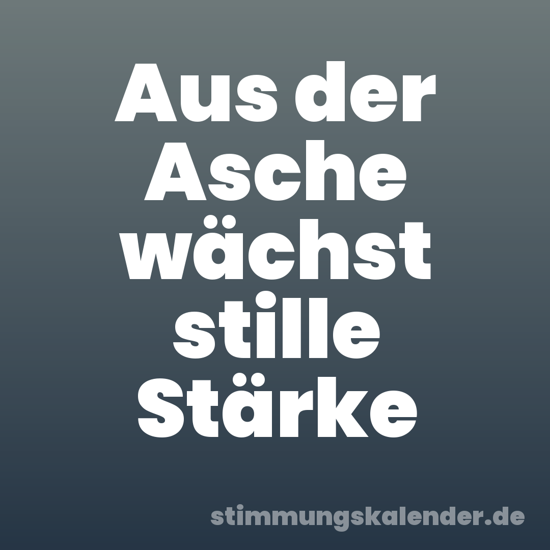 Aus der Asche wächst stille Stärke