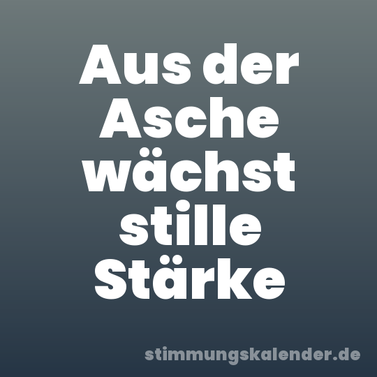 Aus der Asche wächst stille Stärke