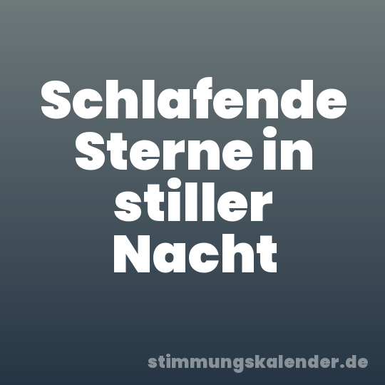 Schlafende Sterne in stiller Nacht
