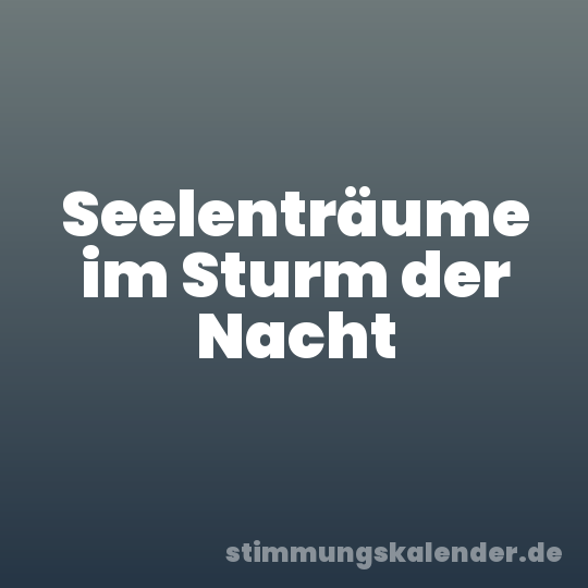 Seelenträume im Sturm der Nacht