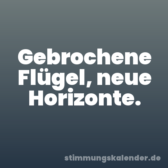 Gebrochene Flügel, neue Horizonte.