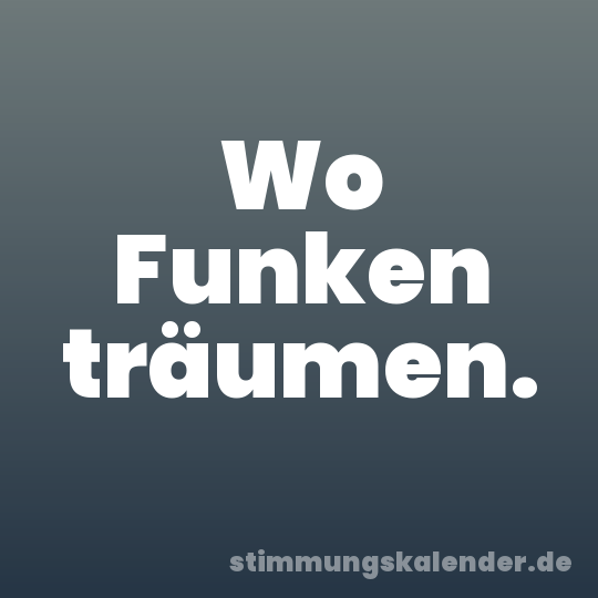 Wo Funken träumen.