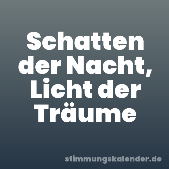 Schatten der Nacht, Licht der Träume