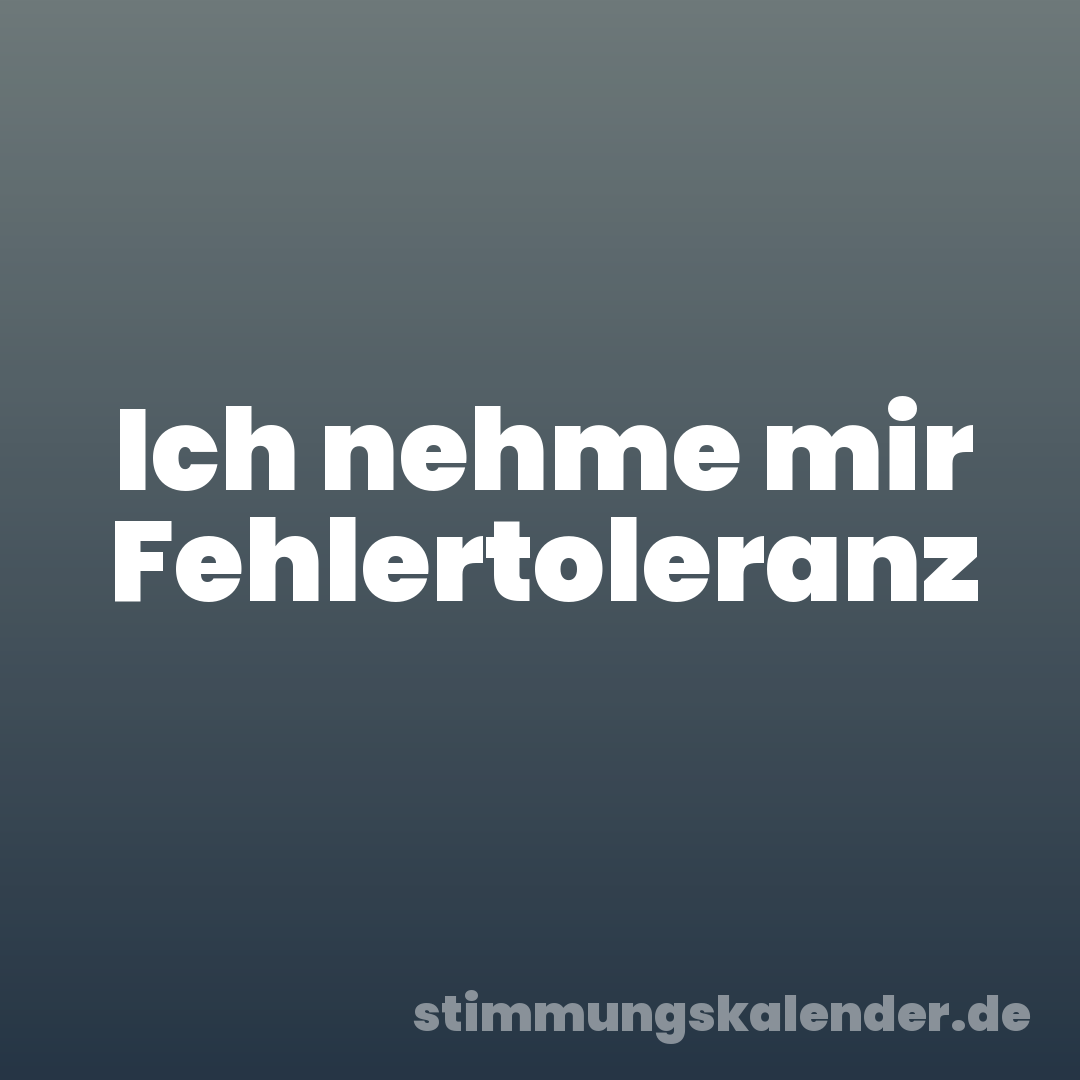 Ich nehme mir Fehlertoleranz