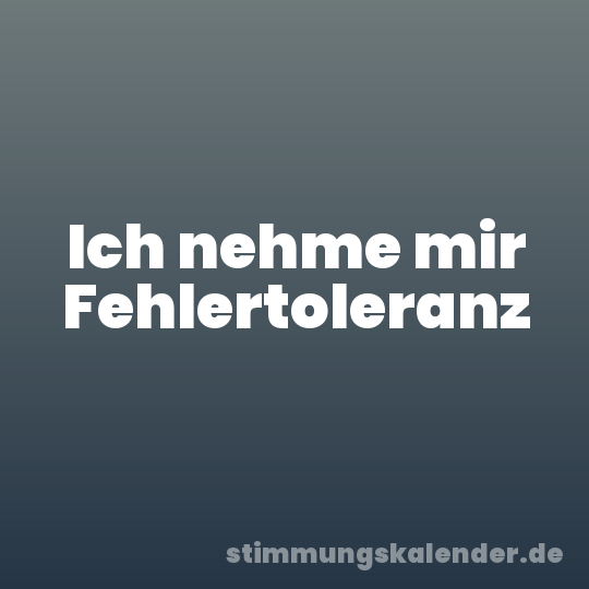 Ich nehme mir Fehlertoleranz